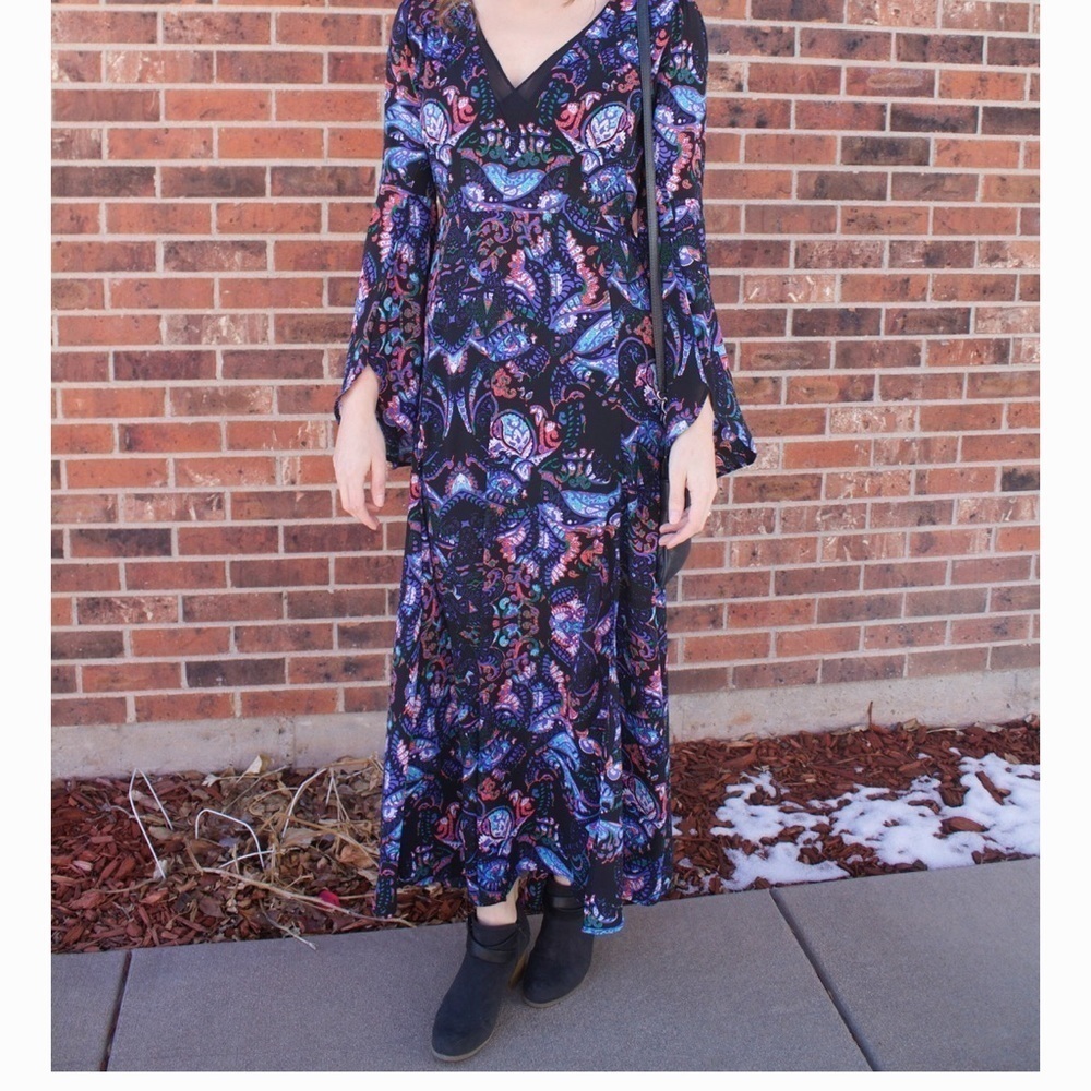 Express Bright Neon Paisley Boho Dress 4
